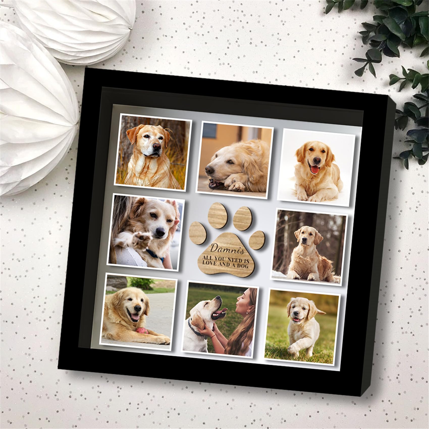 Amazon.com - Wasetell Custom Dog Memorial Shadow Box Personalized